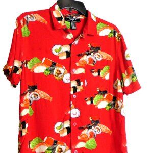Sushi Men Shirt Size M Japanese Food Fun Eating Short Sleeve Joke Food Eat Out